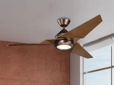 Immagine prodotto di Ventilatore da soffitto 152 cm con luce LED 18W telecomando bronzo spazzolato oliato / noce Jade Kichler