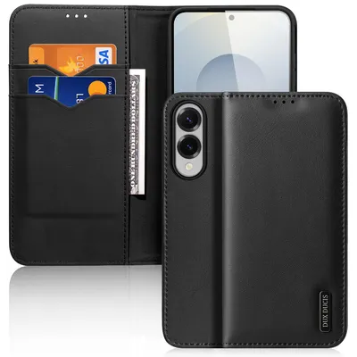 Productafbeelding van Telefoontasje Dux Ducis Hivo voor Samsung Galaxy S25 Edge, met klep en RFID-bescherming - Zwart