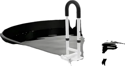 Obrázek produktu pro Madlo k vaně, nastavitelná výška 50-55 cm, nastavitelná šířka 19,5-27,2 cm, nosnost 113 kg, průměr trubky 25,4 mm, nutná instalace