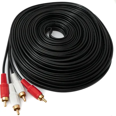 Produktbild von SYSTEM-S Cinch 2 RCA Kabel 20 m Stecker zu Stecker Stereo AV Adapter in Schwarz
