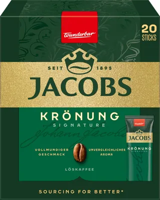 Produktbild von Jacobs Krönung, löslicher Kaffee, Instantkaffee, Instant Kaffee, 12 x 20 Einzelportionen