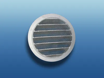 Produktbild von Aluminium Wetterschutzgitter mit Flansch : Ø 100 mit Fliegengitter System: Ø 100 Ausführung: mit Fliegengitter