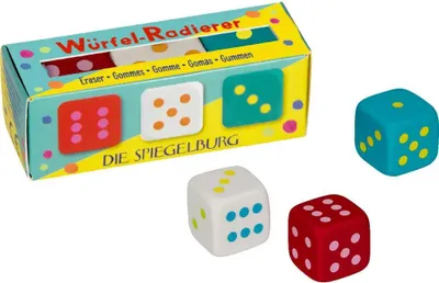 Produktbild von Würfel-Radierer - Bunte Geschenke
