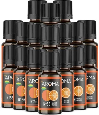 Produktbild von myAROMA Flavour Drops – Orange 17x10ml, zuckerfreie und kalorienfreie Aromatropfen, vegan, ohne künstliche Farbstoffe für Küche und Getränke, Nr. 56