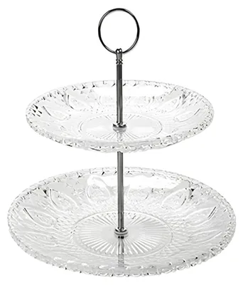 Produktbild von Alessandro etagere - H23 x T20/25 cm - transparent - Glas - 2 Schichten - Pralinen - Schokolade