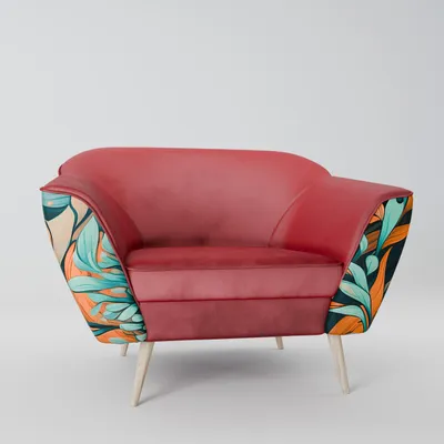 Immagine prodotto di SpaceRebels poltrona soggiorno - Poltrona relax divano singolo per camera da letto - Poltrona TV - Poltrona imbottita con gambe in legno - rosso