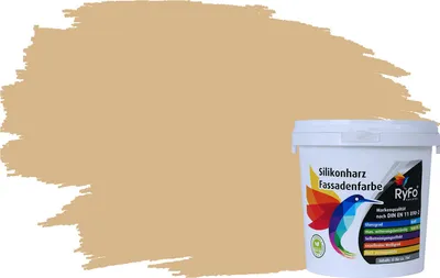 Produktbild von RyFo Colors Silikonharz Fassadenfarbe Lotuseffekt Trend Curcuma 1l - bunte Fassadenfarbe, weitere Braun Farbtöne und Größen erhältlich, Deckkraft Klasse 1