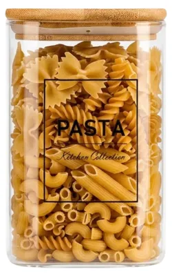 Produktbild von VIVALTO - Glasbehälter - Vorratsglas - 1,2 l - für Nudeln - mit Bambusdeckel - Glas - Transparent