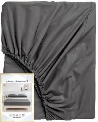 Produktbild von JadorDecor Spannbettlaken Premium Baumwolle weich dunkelgrau 120x200