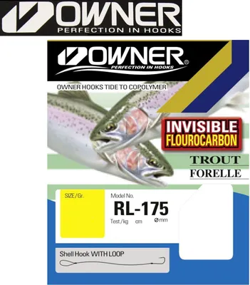 Produktbild von Owner Forellehaken Fluorocarbon blau 60cm - 7 gebundene Angelhaken, Gr./Durchmesser/Tragkraft:Gr. 12 /3.7kg /0.20mm