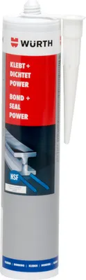 Produktbild von WÜRTH Konstruktionsklebstoff Klebt + Dichtet POWER grau 300ML Alleskleber