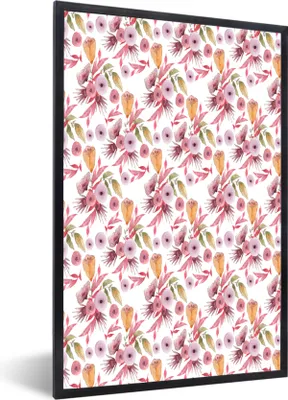 Produktbild von MuchoWow® MuchoWow® Gerahmtes Poster Blumen - Farben - Rosa 40x60 cm - Poster mit zchwarzem Bilderrahmen - Papierdruck - Wandbilder