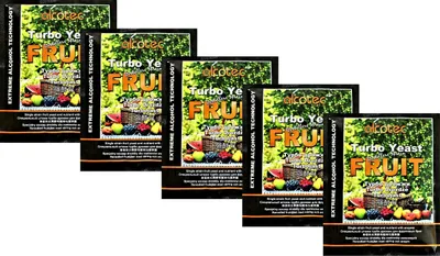 Produktbild von HUGBERT Alcotec Fruit Turbo Enzym, Alkohol Gärhefe, Hefe, Brennhefe, Destillation, Obst, 5 Stück
