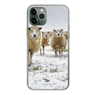 Produktbild von MuchoWow® Handyhülle Schutzhülle Hülle für iPhone 11 Pro Schafe - Wolle - Schnee Silikon Softcase Handy Hülle - Handy