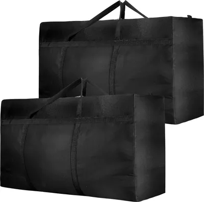 Produktbild von 2 Stück 180L Extra Große Aufbewahrungstasche, Oxford Heavy-Duty Umzugstaschen mit Reißverschlüssen Handgriff, Wasserdichte Tragetasche für Umzug Bettdecken Kleidung Bettwäsche Aufbewahrung