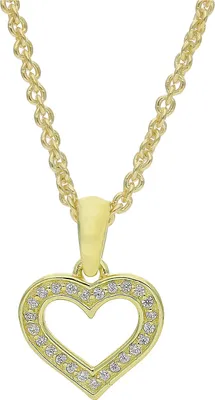 Produktbild von Herzanhänger Silber 925 Gold plattiert Zirkonia JL10-02-3023 JuwelmaLux