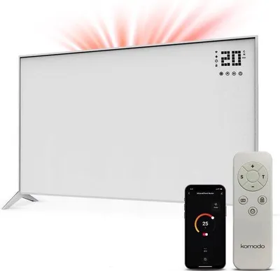 Zdjęcie produktu dla Komodo Blazi, podgrzewacz podczerwieni, 800 W, klasa ochrony IP24, do montażu na ścianie lub suficie, kolor biały