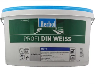 Produktbild von Herbol Profi DIN WEISS 12,5 Liter Wandfarben Weiß