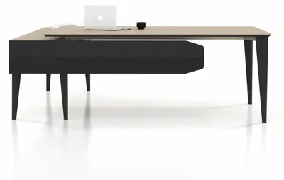 Productafbeelding van Zwart-beige kantoormeubelset, design dressoir, exclusieve tafel