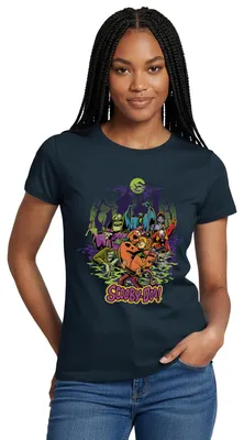 Produktbild von Spreadshirt Scooby-Doo Scooby Mit Shaggy Rogers Halloween Frauen T-Shirt, M, Navy