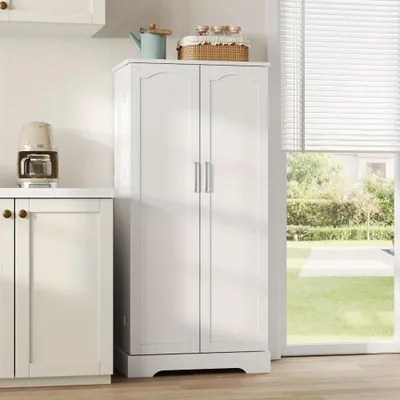 Obrázok produktu pre Kuchynská skrinka – Kuchynský bufet – Úložná skrinka – Skrinka na rúru – Stojaca skrinka – Biela – Multifunkčná – 60 x 35 x 128 cm