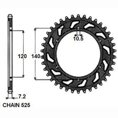 Produktbild von SUNSTAR Kettenrad 1-4523-46 Hinten für SUZUKI MOTORCYCLES GSX-R Stahl