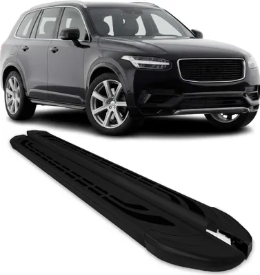 Image de Marchepieds Latéraux pédale pour Volvo XC90 2015-2025 Aluminium Noir 2Pcs
