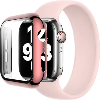 Image de Eko, Couverture pour Apple Watch 41mm Protection complète avec verre trempé, Rose