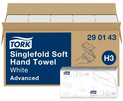 Produktbild von Tork Zickzack Papierhandtücher Advanced 290143 H3 2-lagig weiß 15x250 Tücher
