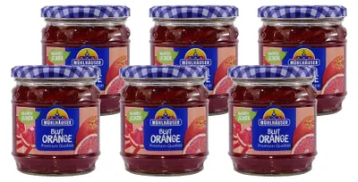 Produktbild von Mühlhäuser Blutorangen Konfitüre (8 x 0,45 Kg)