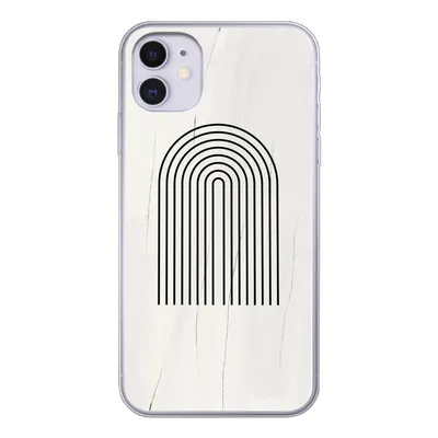 Produktbild von MuchoWow® Handyhülle Schutzhülle Hülle für iPhone 11 Farbe - Regenbogen - Schwarz - Weiß Silikon Softcase Handy Hülle - Handytasche
