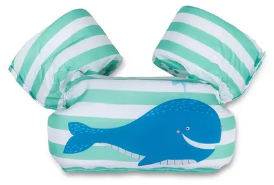 Image de Brassard de natation Puddle Jumper - Vert/bleu - Modèle Whaley - Pour enfants de 2 à 6 ans
