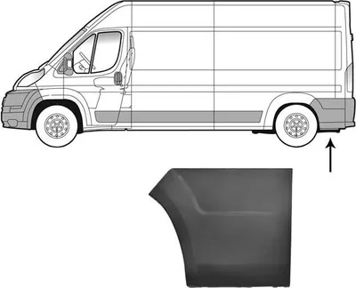 Produktbild von VAN WEZEL Seitenschutzleiste hinten links 0983409 für FIAT Ducato Kastenwagen (250, 290) Ducato Bus (250, 290) für CITROËN JUMPER Kasten für OPEL