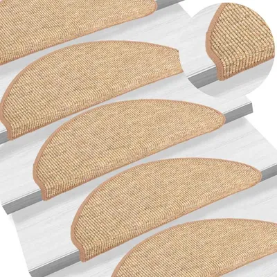 Obrázok produktu pre vidaXL Podložky na kroky 15 ks 56x17x3 cm svetlohnedé polkruhové