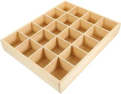 Image de Coffre en bois avec 20 compartiments et un organiseur pour le linge
