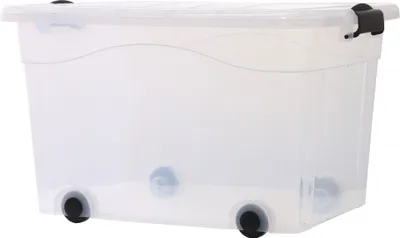 Immagine prodotto di Cassetta di stoccaggio con coperchio 60L su rotelle
