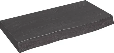 Productafbeelding van Wandschap 60x30x(2-6)cm behandeld massief eikenhout donkerbruin
