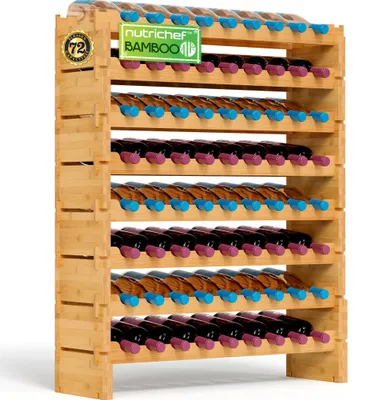 Produktbild von Bambus-Weinhalter - Weinkühler - Flaschenhalter - Weinkabinett - Weinständer - Stapelbares Design