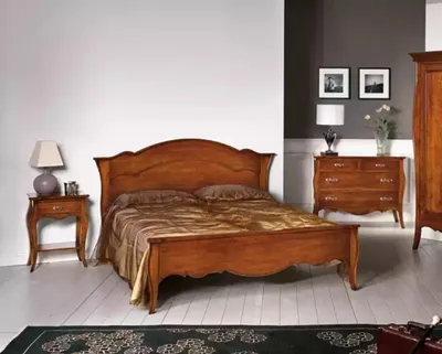 Image de Ensemble Chambre Bois Table de nuit Lit Classique Meubles de Luxe Nouveau