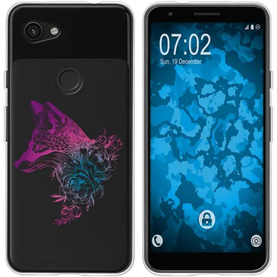 Produktbild von PhoneNatic Case kompatibel mit Google Pixel 3a Silikon-Hülle Floral Fuchs M1-6