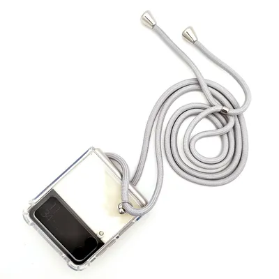 Produktbild von Handyhülle mit Band Kette Kordel zum Umhängen / Umhängehülle für diverse Samsung Galaxy Modelle Samsung Galaxy Z Flip 3 5G Rainbow / Silber