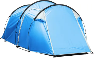Produktbild von Campingzelt, Wurfzelt für 2-3 Personen, Vorraum & Schlafbereich, wasserdicht, 426 x 206 x 154 cm, Hellblau