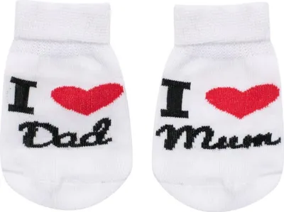 Produktbild von Baby Baumwollsocken Neues Baby Ich liebe Mama und Papa Weiß, Gr. 62 (3-6m)