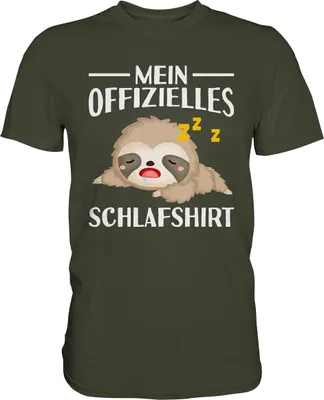 Produktbild von Offizielles Schlafshirt Nachthemd Schlafanzug Pyjama Faultier T-Shirt – Urban Khaki / XL