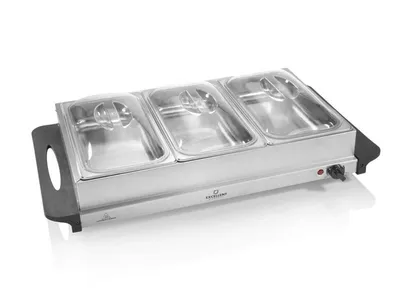 Produktbild von Excellent Electrics - Elektrischer 2-in-1-Edelstahl-Buffetwärmer (300W) -3x2,5 Liter
