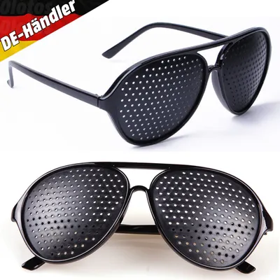 Produktbild von Rasterbrille Lochbrille Gitterbrille Augentraining Sehkorrektur Pinhole Brille zur Entspannung Schwarz Typ C