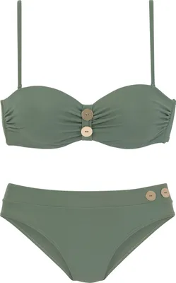 Produktbild von VIVANCE Bügel-Bandeau-Bikini oliv Größe 38 Cup C
