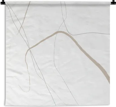 Produktbild von MuchoWow® Wandteppich Wandbehang Abstrakt - Minimalismus - Linienkunst 90x90 cm Tapisserie Dekoration Wandtuch - Wandaufhänger