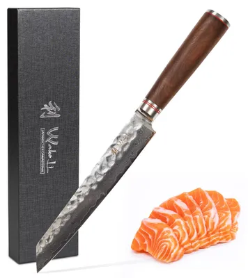 Produktbild von Wakoli Nussbaum Damast Fleischmesser Kiritsuke I 20 cm Klinge I Nussbaumholzgriff