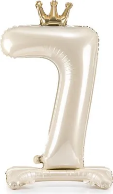 Produktbild von Folien-Standballon Zahl „7“, 84 cm, hellcreme